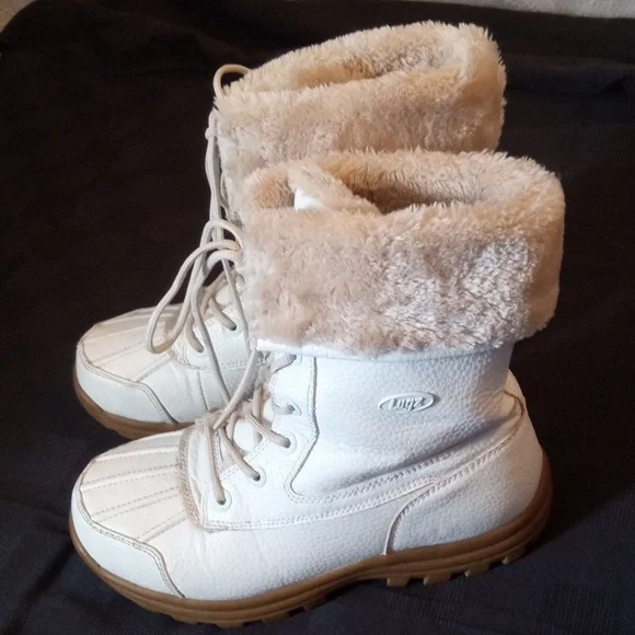 Lugz Women's White and Tan Winter Boots 9 - Picture 1 of 8